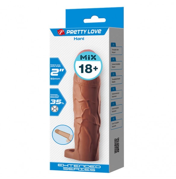 PRETTY LOVE - Hani Extend Penis Sleeve (L:18cm - D:3.9cm)